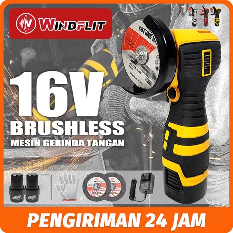 Jual 12V/16.8V Brushless Angle Grinder Mesin Gerinda Tangan Alat ...