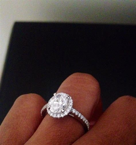 My Oval diamond halo engagement ring