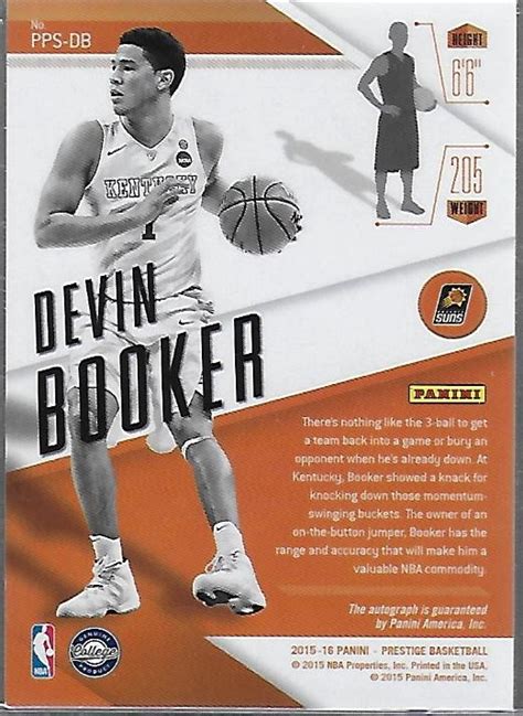 Devin Booker 15-16 Panini Prestige Phoenix Suns Autograph Rookie Card ...