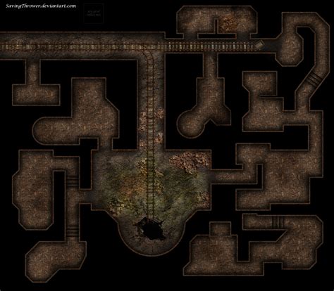 Clean mine dungeon battlemap for DnD / Roll20 by SavingThrower on ...