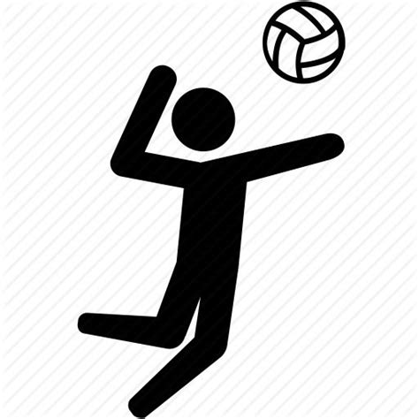 a black and white silhouette of a person playing with a volleyball ball ...