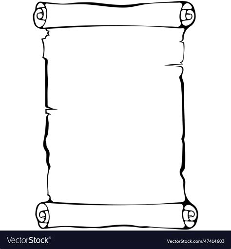 Vertical scroll paper line art Royalty Free Vector Image