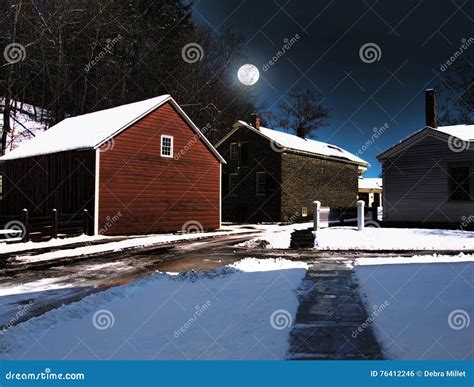 Rural village at night stock photo. Image of communities - 76412246