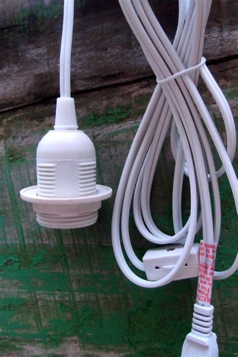 Single Socket White Pendant Light Lamp Cord 11 feet, UL Listed