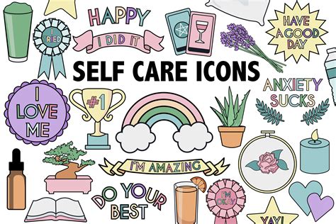 SELF CARE CLIPART Positive and Uplifting Selfcare Clip Art - Etsy