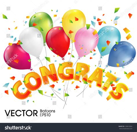 Balloons Congratulations Stock Vector (Royalty Free) 126816362