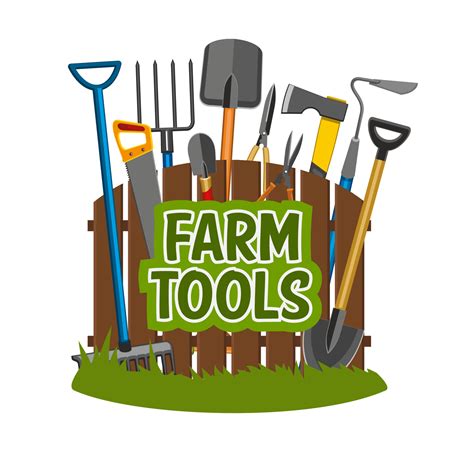 Farm tools and gardening equipment, vector 16163463 Vector Art at Vecteezy