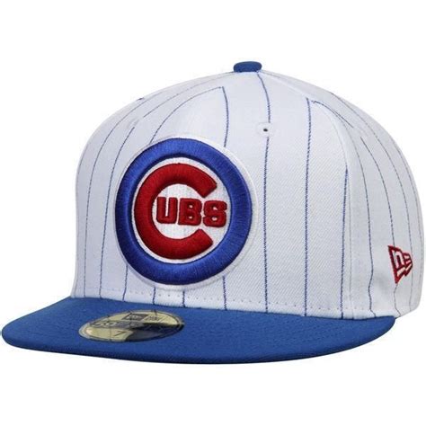 Men's New Era Chicago Cubs White/Royal Pinstripe 59FIFTY Fitted Hat Mlb ...