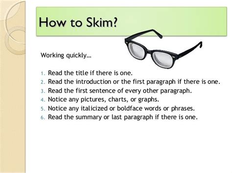 Skimming and Scanning a key Reading Comprehension Skill