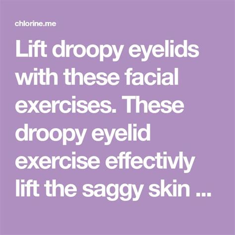 Lift droopy eyelids with these facial exercises. These droopy eyelid exercise effectivly lift ...