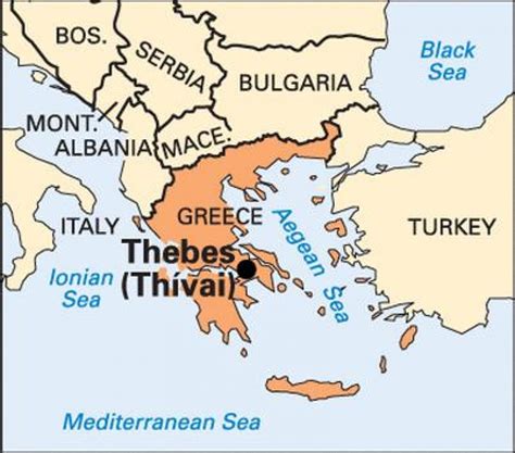 Thebes Greece map - Map of Thebes Greece (Southern Europe - Europe)