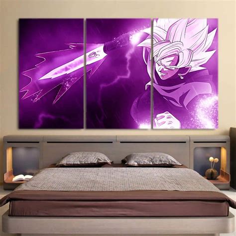 Dragon Ball Goku Black Sword Skill Vibrant 3pc Wall Art Canvas