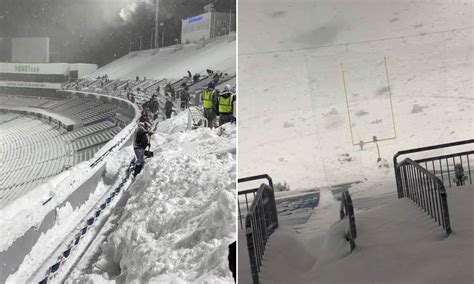 Insane footage shows Buffalo Bills fans clearing piles of snow at 4am