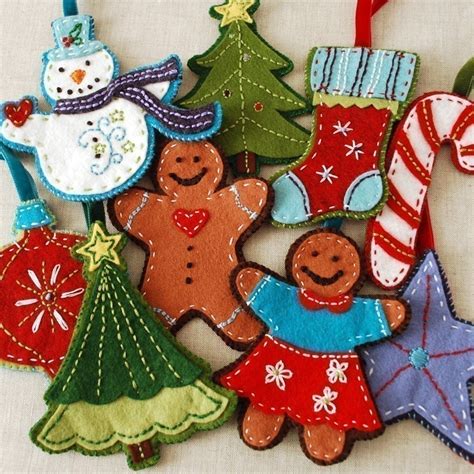 PDF Pattern Felt Embroidered Christmas Ornaments eBook Instant