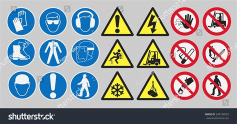 Work Safety Signs Stock Vector Illustration 249138529 : Shutterstock