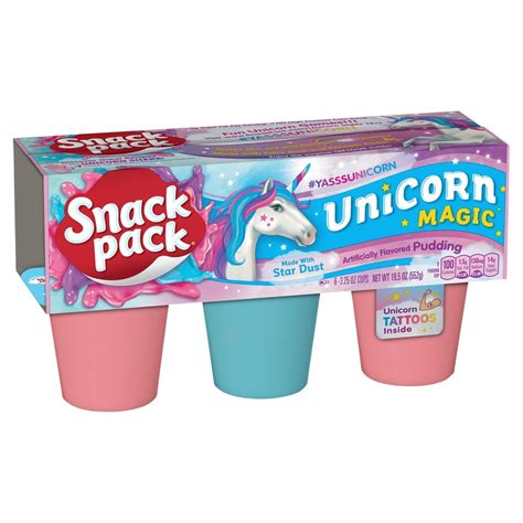 Snack Pack Unicorn Magic Pudding, 3.25 oz, 6 count - Walmart.com - Walmart.com