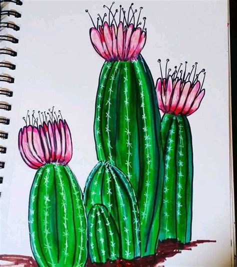 Pencil Sketches Easy, Cactus Paintings, Cactus Pictures, Canvas Art Projects, 8th Grade Art ...