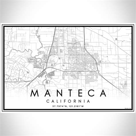 Manteca - California Map Print in Classic — JACE Maps