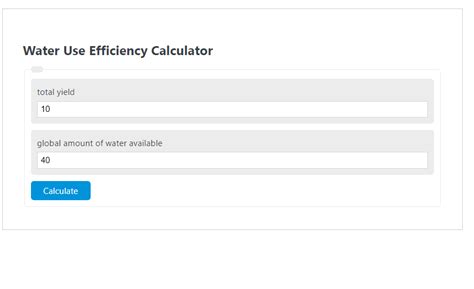 Water Use Efficiency Calculator - Calculator Academy