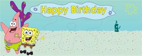 Sponge Bob Happy Birthday Personalised Banner | Partyrama.co.uk