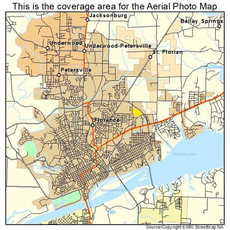 Aerial Photography Map of Florence, AL Alabama