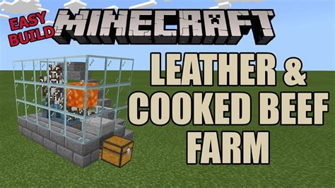 Minecraft: Leather and Cooked Beef Farm [1.16 tutorial] - YouTube