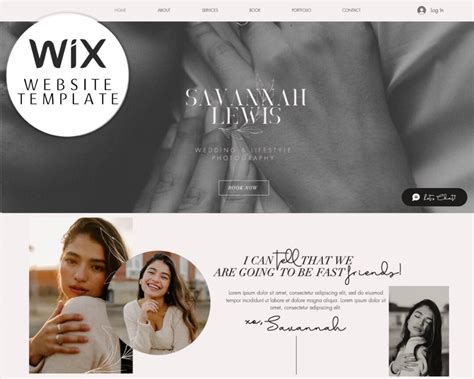 WIX Photography Template Website Design for Wedding Photographers WIX ...