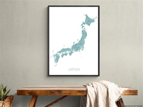 Japan Map of Japan Print Poster, Custom 3D Topographic Landscape Japanese Wall Art Maps, Tokyo ...