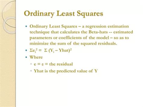 PPT - Ordinary Least Squares PowerPoint Presentation - ID:2023608