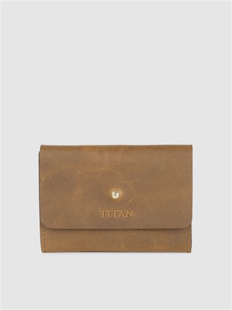 Buy Titan Men Tan Brown Solid Leather Two Fold Wallet - Wallets for Men 10827618 | Myntra