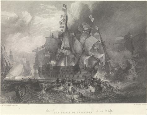 ‘The Battle of Trafalgar, engraved by W. Miller’, after Joseph Mallord ...