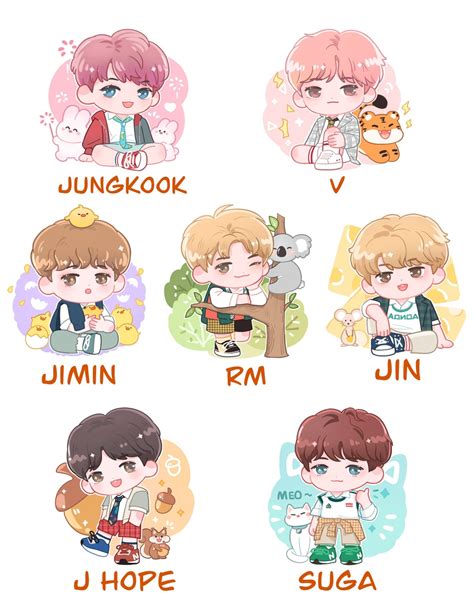 BTS Sticker Cartoon Waterproof Bts Jungkook j Hope V - Etsy India