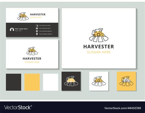 Harvester logo design with editable slogan Vector Image