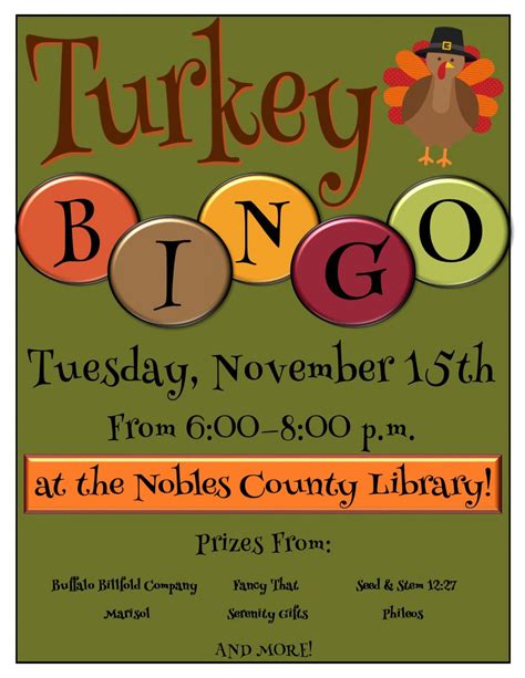 Turkey Bingo - Nobles County Library - Plum Creek Library System