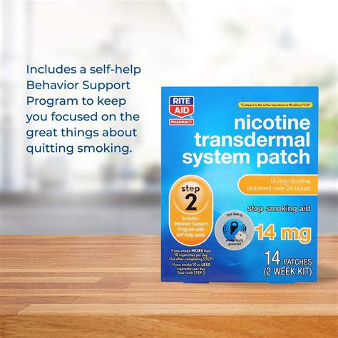 Rite Aid Nicotine Transdermal System Patch, Step 2, 14mg - 14 ct ...