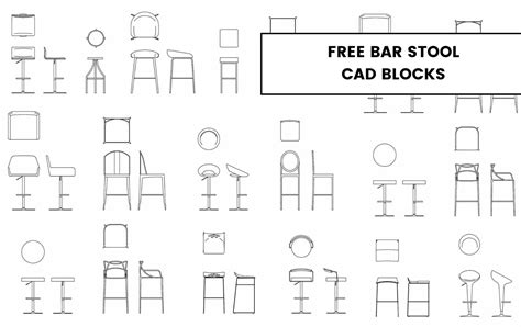 Free Bar Stool CAD Blocks