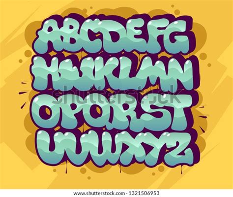 Blue Graffiti Font Vector Illustration Eps Stock Vector (Royalty Free) 1321506953