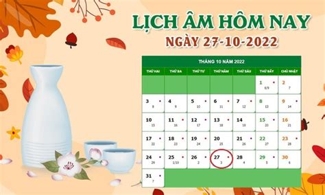 Xem lịch âm hôm nay thứ Năm ngày 27/10