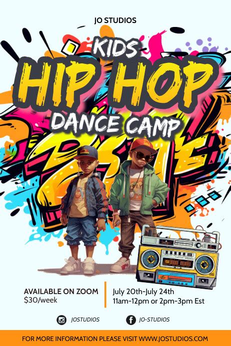 Plantilla de KIDS HIP HOP DANCE CAMP POSTER | PosterMyWall