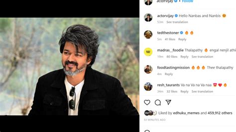 Thalapathy Vijay Made A Bang Entry On Instagram, Gains More Than 4 Million Followers In 19 Hours ...