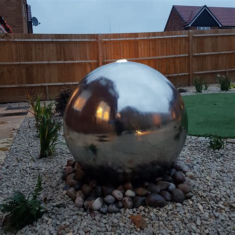 Stainless Steel Water Feature Ball Garden Decoration Sphere - metal ...