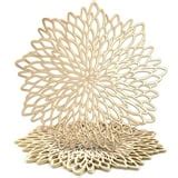 Juvale 10-Pack Gold Dining Vinyl Placemats - Round Leaf Design Table ...