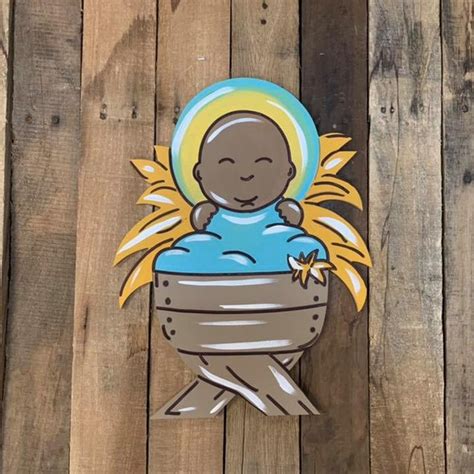 Buy Baby in a Manger Cutout, Unfinished Wood Shape, Paint by Line