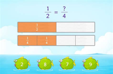 Complete Equivalent Fractions - Math Games - SplashLearn