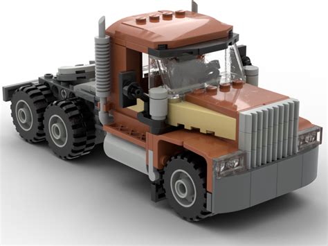 A city-scale Semi-Truck I designed yesterday, the front fenders are made out of minifigure seats ...