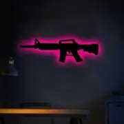 Silhouette Night Light Gun Wall Light Gaming Room Home Decor - Temu