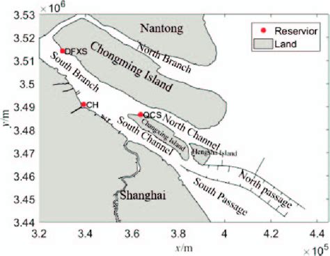 Map of the Yangtze Estuary and location of reservoirs. | Download ...