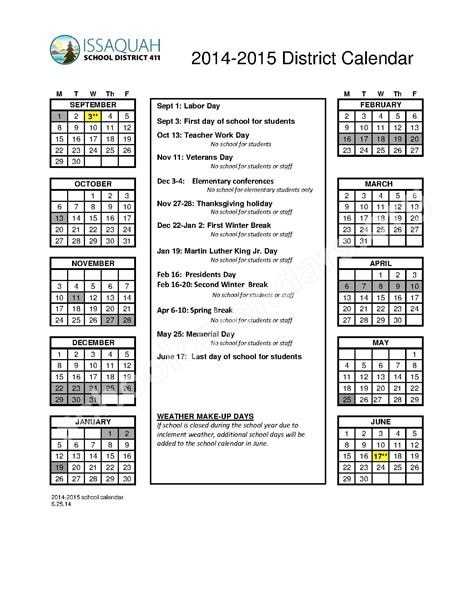 Discovery Elementary School Calendars – Issaquah, WA