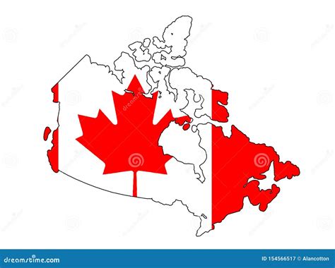 Canada Isolated Outline with Flag Stock Vector - Illustration of maple, outline: 154566517