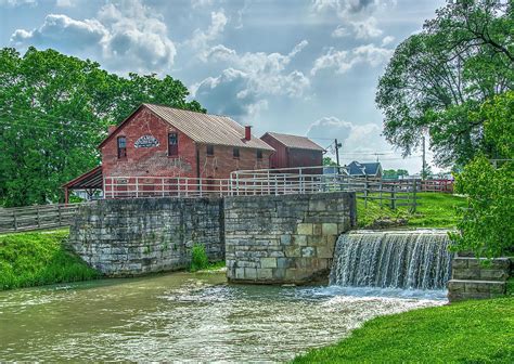 Metamora Indiana Grist Mill And Waterfall Photograph by Ina Kratzsch